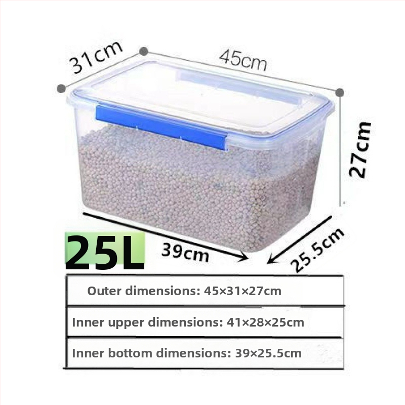 Stačiakampė polipropileninė virtuvės laikymo dėžė, didelė talpa, skaidri, maisto kokybės, šaldytuvui tinkama