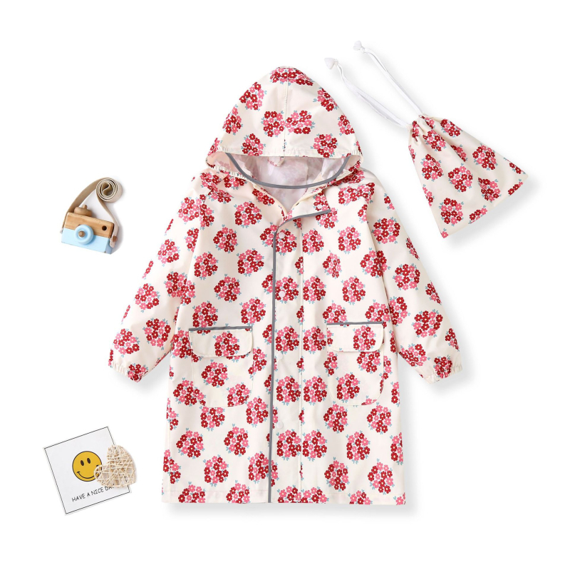 Παιδικό πόντσο βροχής σε καρτούν στυλ, με ύφασμα 100d pongee και TPU αδιάβροχο στρώμα