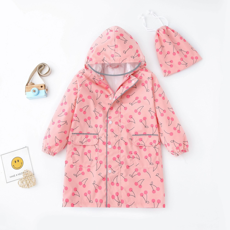 Παιδικό πόντσο βροχής σε καρτούν στυλ, με ύφασμα 100d pongee και TPU αδιάβροχο στρώμα