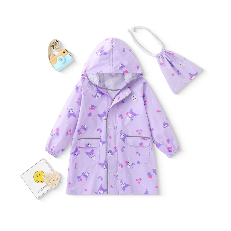 Παιδικό πόντσο βροχής σε καρτούν στυλ, με ύφασμα 100d pongee και TPU αδιάβροχο στρώμα