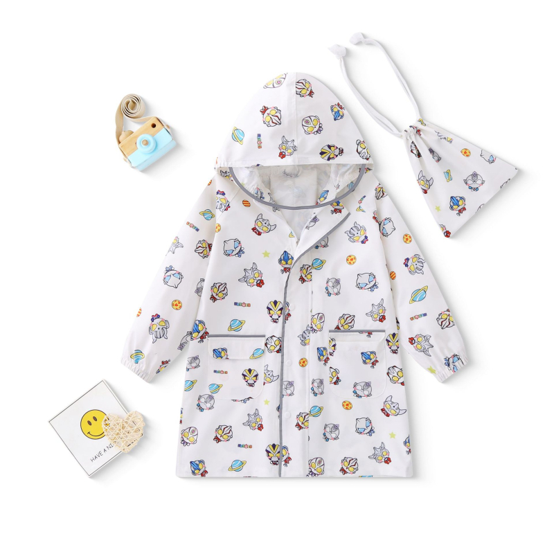 Παιδικό πόντσο βροχής σε καρτούν στυλ, με ύφασμα 100d pongee και TPU αδιάβροχο στρώμα