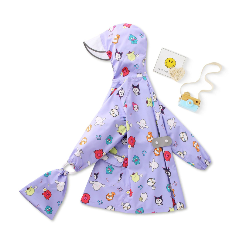 Παιδικό πόντσο βροχής σε καρτούν στυλ, με ύφασμα 100d pongee και TPU αδιάβροχο στρώμα