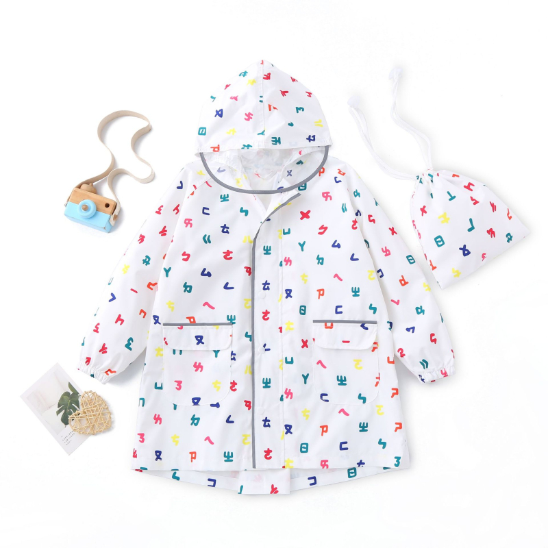 Παιδικό πόντσο βροχής σε καρτούν στυλ, με ύφασμα 100d pongee και TPU αδιάβροχο στρώμα