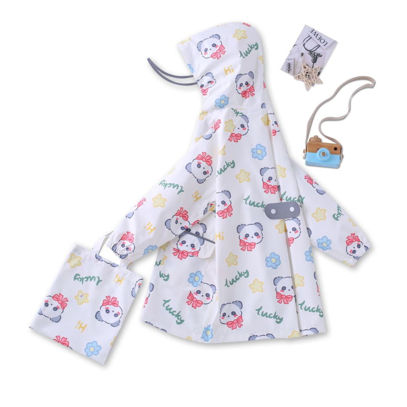 Παιδικό πόντσο βροχής σε καρτούν στυλ, με ύφασμα 100d pongee και TPU αδιάβροχο στρώμα