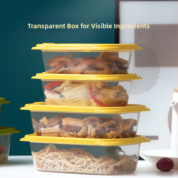 Plastikinė maisto laikymo dėžutė su dangteliu, stačiakampė, 1-2 L talpa, mikrobangų krosnelė tinkama