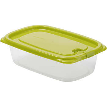 Plastikinė maisto laikymo dėžutė su dangteliu, stačiakampė, 1-2 L talpa, mikrobangų krosnelė tinkama