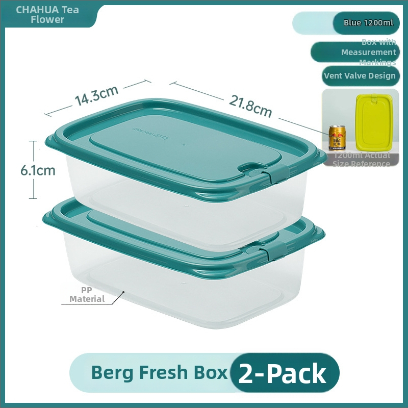 Plastikinė maisto laikymo dėžutė su dangteliu, stačiakampė, 1-2 L talpa, mikrobangų krosnelė tinkama