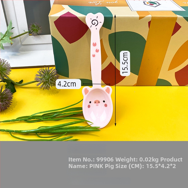 Set dječjih posuđa — tanjur u obliku praseta, crtani dizajn, melamin i vlakna bambusa, nepravilan oblik