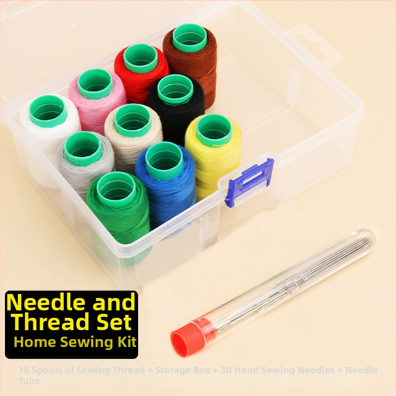 Kūginį adatų rinkinys su siūlų dėžute – praktiškas drabužių siuvimo remonto komplektas (tb-0828)