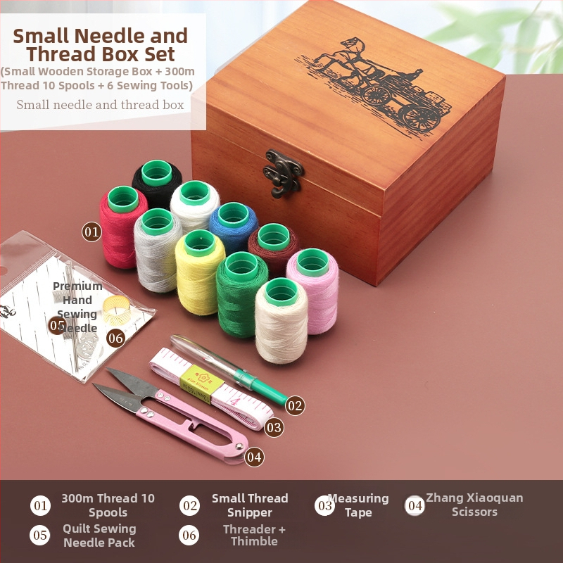 Kūginį adatų rinkinys su siūlų dėžute – praktiškas drabužių siuvimo remonto komplektas (tb-0828)