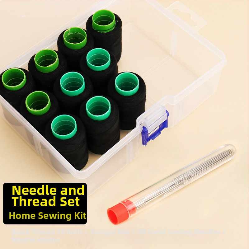 Kūginį adatų rinkinys su siūlų dėžute – praktiškas drabužių siuvimo remonto komplektas (tb-0828)