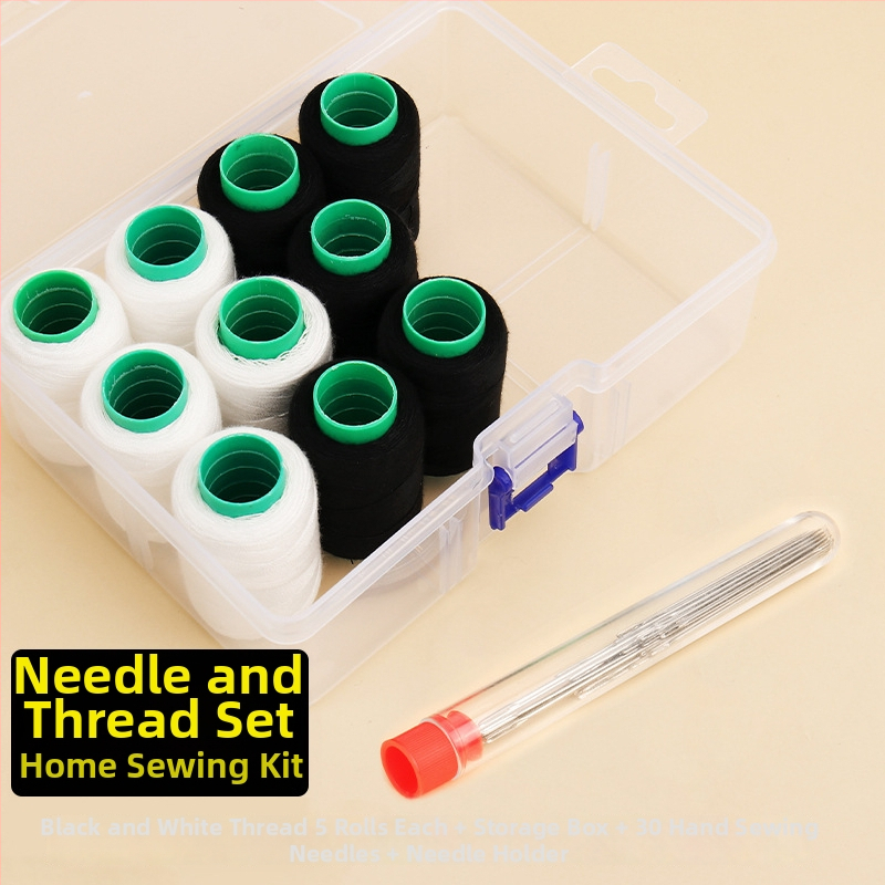 Kūginį adatų rinkinys su siūlų dėžute – praktiškas drabužių siuvimo remonto komplektas (tb-0828)