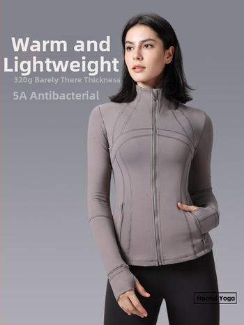 Jogos švarkas žiemai — Slim-Fit, stovinti apykaklė, ilgos rankovės, kvėpuojantis nailono mišinys (87% nailonas) su 13% spandekso pamušalu