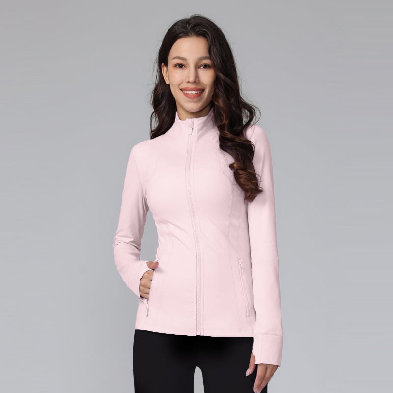 Jogos švarkas žiemai — Slim-Fit, stovinti apykaklė, ilgos rankovės, kvėpuojantis nailono mišinys (87% nailonas) su 13% spandekso pamušalu