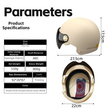 Cască jumătate pentru bicicletă electrică – certificare 3C, material ABS, logo personalizabil