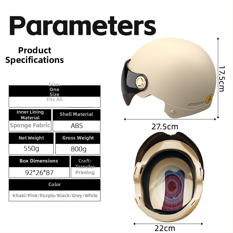 Cască jumătate pentru bicicletă electrică – certificare 3C, material ABS, logo personalizabil