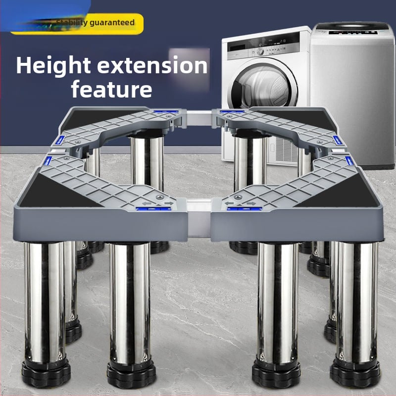 Universali skalbyklo mašinos pagrindas su reguliuojamu aukščiu ir lauko kondicionieriaus laikiklio komplektu (Nerūdijančio plieno, Judama, SKU 12345678)