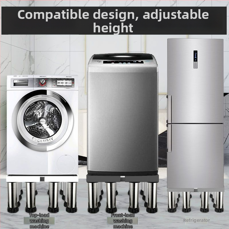Universālā veļas mazgājamās mašīnas pamatne ar regulējamu augstumu un ārējā kondicioniera statņa komplektu (Nerūsējošs tērauds, Pārvietojams, SKU 12345678)
