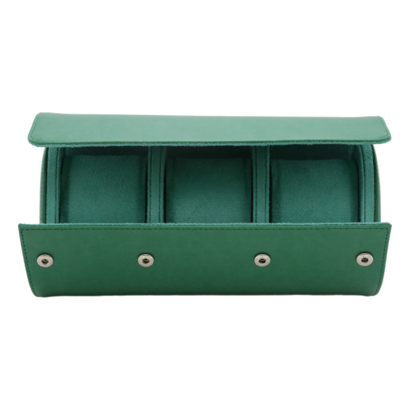 PU kutija za satove s tri odjeljka, prijenosna, otporna na prašinu i udarce (Model P001)