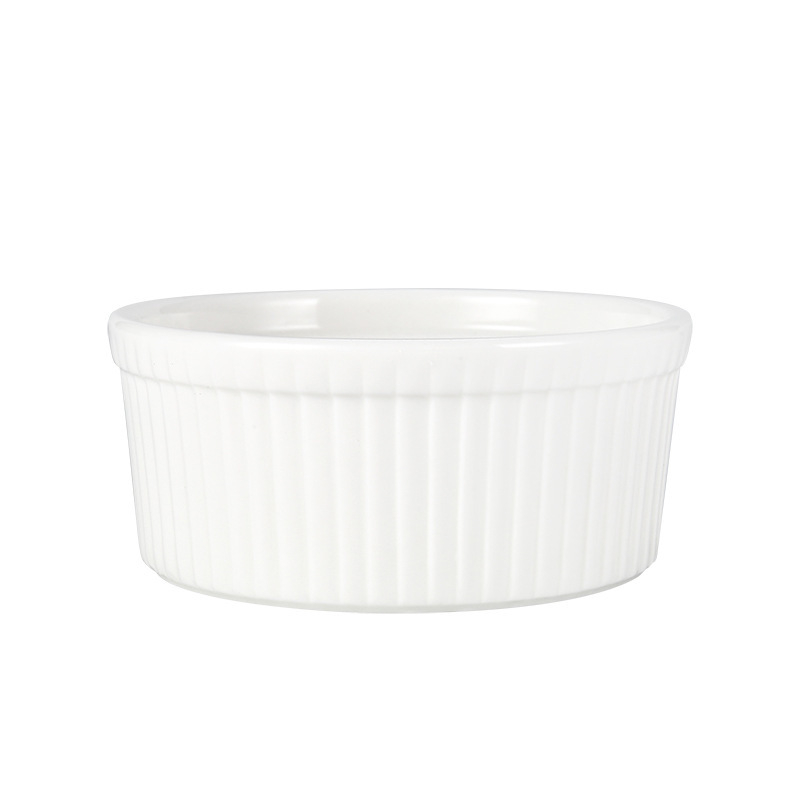 Keramické misky na puding s ratanovým okrajom, odolné voči mikrovlnnej rúre, misky na suflé a parené vajcia, guľatý tvar, priehľadná glazúra, možnosť potlače loga