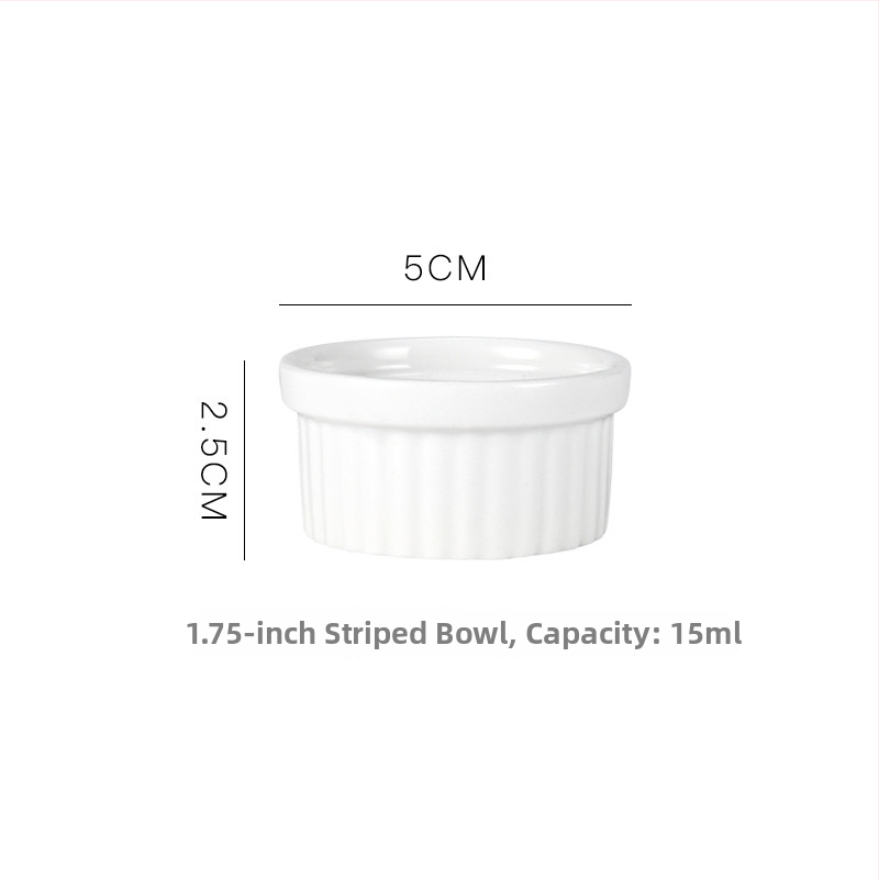 Keramické misky na puding s ratanovým okrajom, odolné voči mikrovlnnej rúre, misky na suflé a parené vajcia, guľatý tvar, priehľadná glazúra, možnosť potlače loga