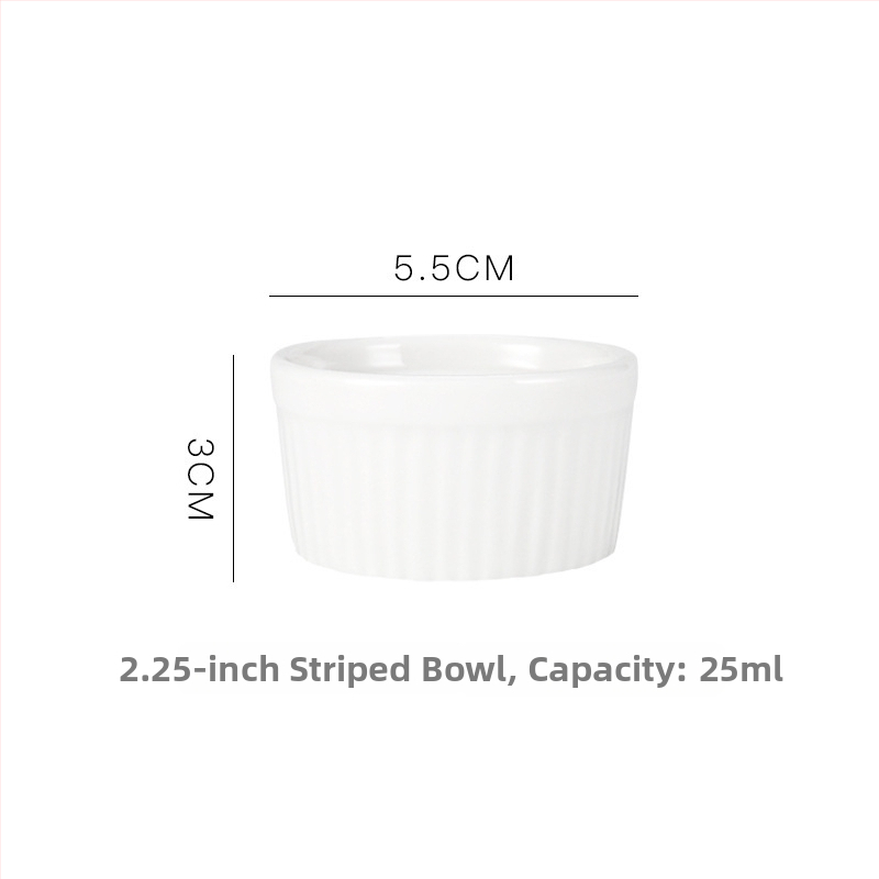 Keramické misky na puding s ratanovým okrajom, odolné voči mikrovlnnej rúre, misky na suflé a parené vajcia, guľatý tvar, priehľadná glazúra, možnosť potlače loga