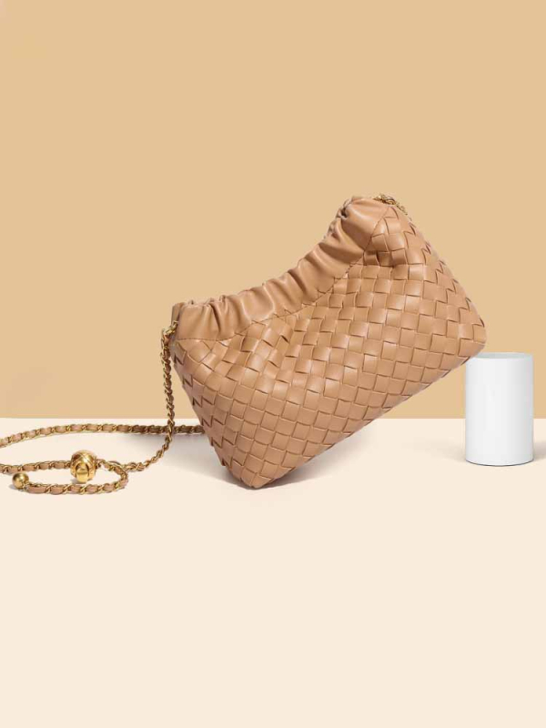 Geantă crossbody cloud - PU, formă orizontală pătrată, închidere magnetică, buzunar cu fermoar, căptușeală poliester