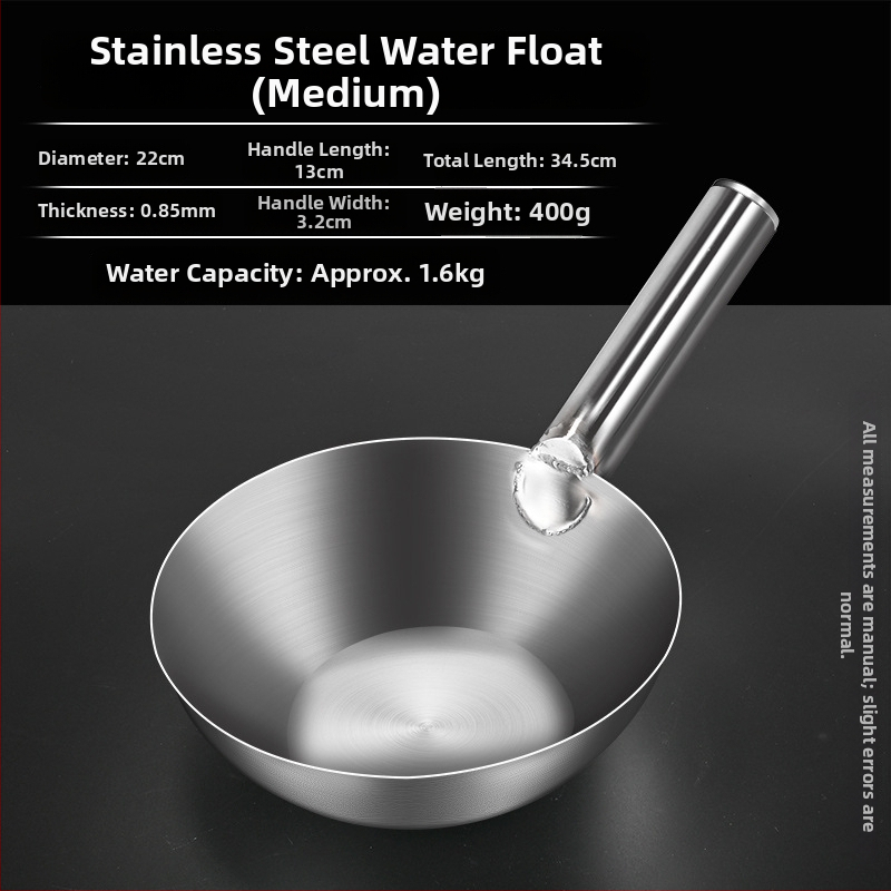 Nerezová oceľová lyžica s dlhým držadlom – na polievanie rastlín, polievku a miešanie; dvojité využitie v kuchyni a na záhrade