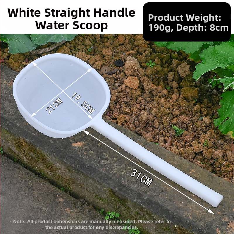 Nerezová oceľová lyžica s dlhým držadlom – na polievanie rastlín, polievku a miešanie; dvojité využitie v kuchyni a na záhrade