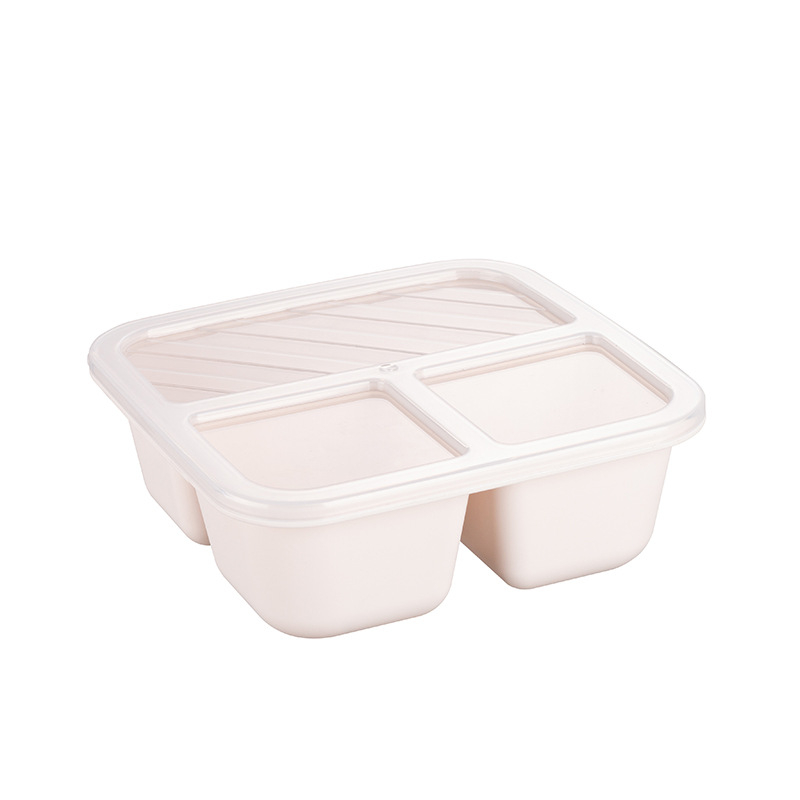 Обядова кутия за офис, квадратна пластмаса, може да се нагрява в микровълнова, капацитет 800-1000 ml, един слой, със прибори