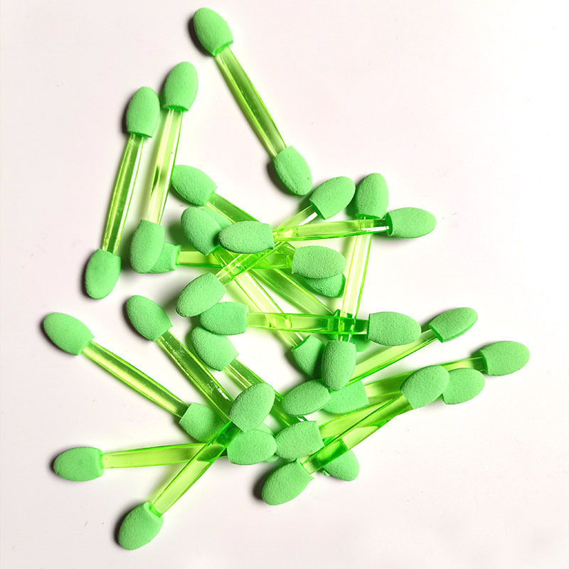 HEYI HY108 Egyszer használatos kettős fejű szem ecset szivaccsal, rövid műanyag nyél, állítható szálhossz, összes hossz 4.5/7.5, csomagolás készlet