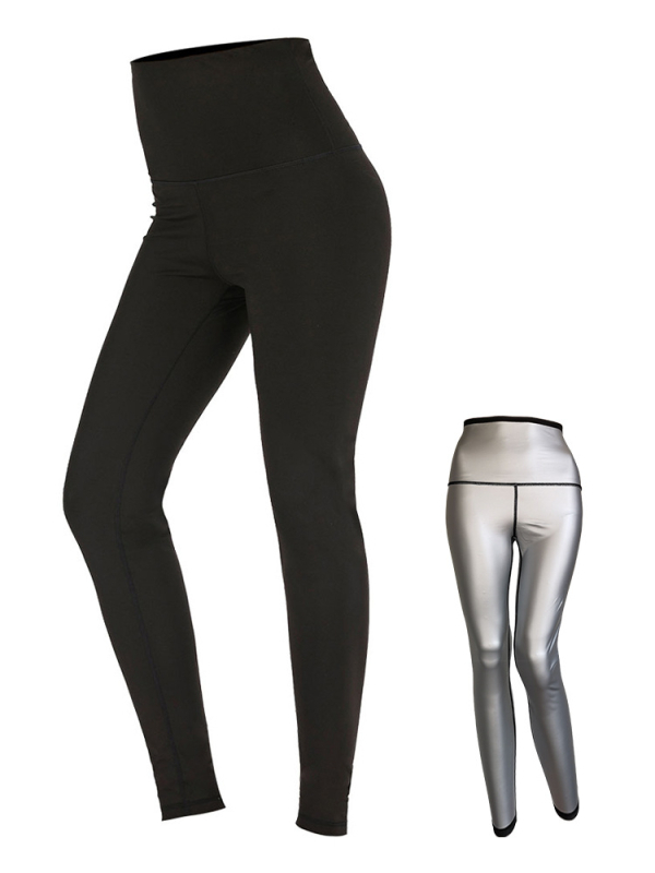 Set sport pentru alergare în aer liber și fitness, țesătură Lycra cu folie argintie, 82% poliester / 18% spandex, căptușeală Lycra, pentru toate sezoanele