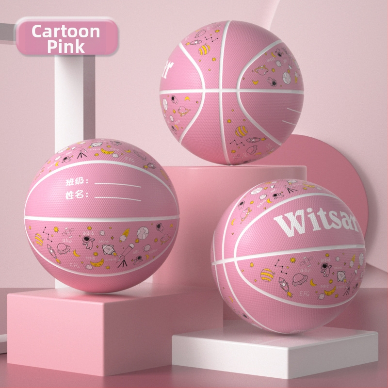 Vaikų guminis krepšinio kamuolys su spausdintu logotipu ir personalizacijos galimybe, prekė Witsar, skirtas krepšinio treniruotėms, nacionalinis standartas