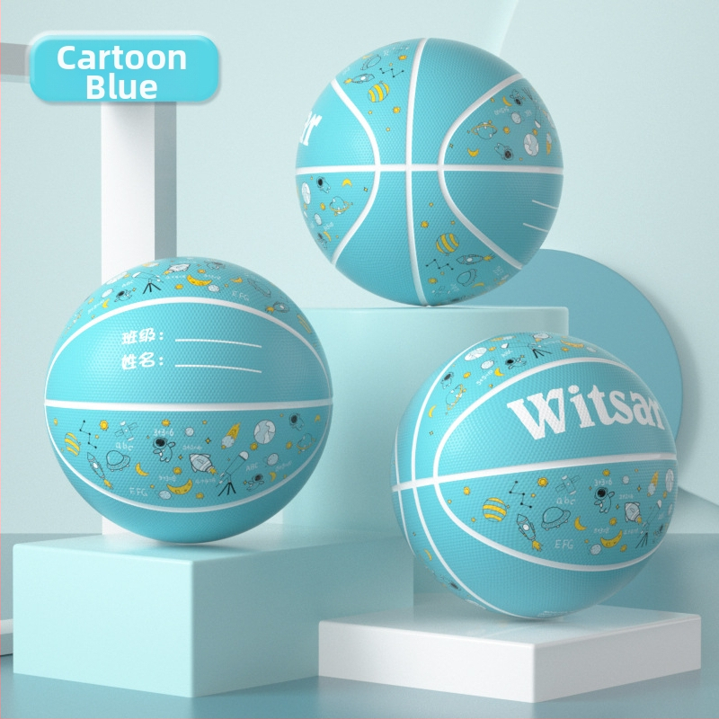 Vaikų guminis krepšinio kamuolys su spausdintu logotipu ir personalizacijos galimybe, prekė Witsar, skirtas krepšinio treniruotėms, nacionalinis standartas