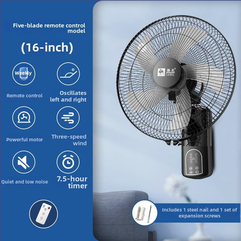 Camel B-02 Sieninis ventiliatorius, 5 mentelės, 60W, 220V, nuotolinis valdymas, kairėn–dešnėn oscilacija