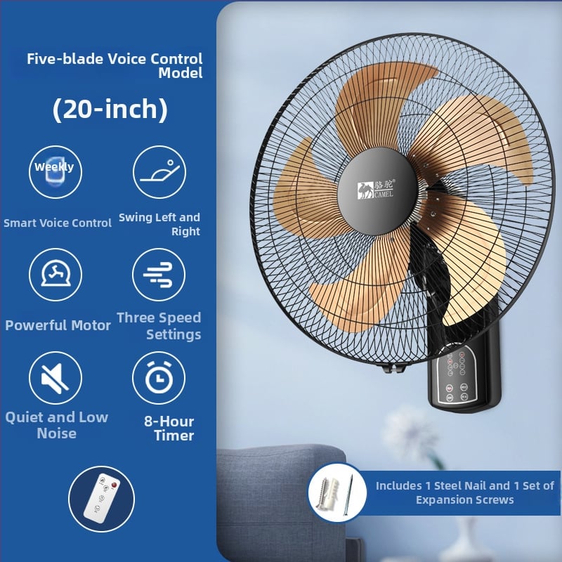 Camel B-02 Sieninis ventiliatorius, 5 mentelės, 60W, 220V, nuotolinis valdymas, kairėn–dešnėn oscilacija