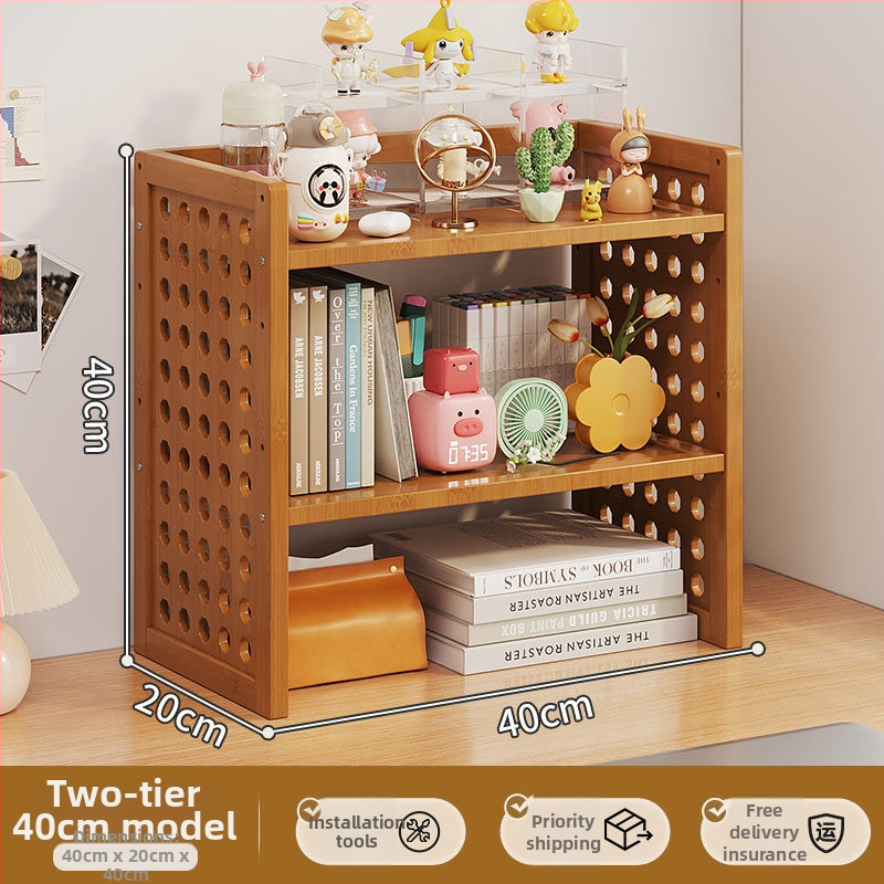 Stalo knygų spinta su daug sluoksnių dizainu ir reguliuojamomis pertvaromis, skylėta lenta organizacijai, modelis 0010