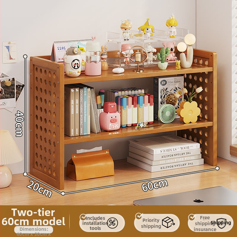 Stalo knygų spinta su daug sluoksnių dizainu ir reguliuojamomis pertvaromis, skylėta lenta organizacijai, modelis 0010