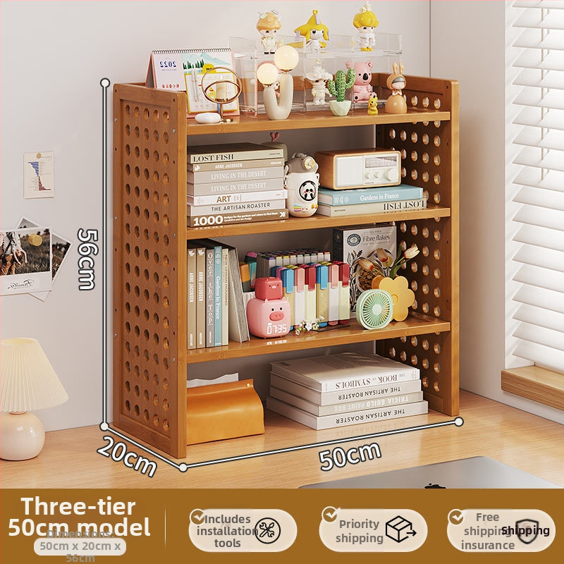 Stalo knygų spinta su daug sluoksnių dizainu ir reguliuojamomis pertvaromis, skylėta lenta organizacijai, modelis 0010