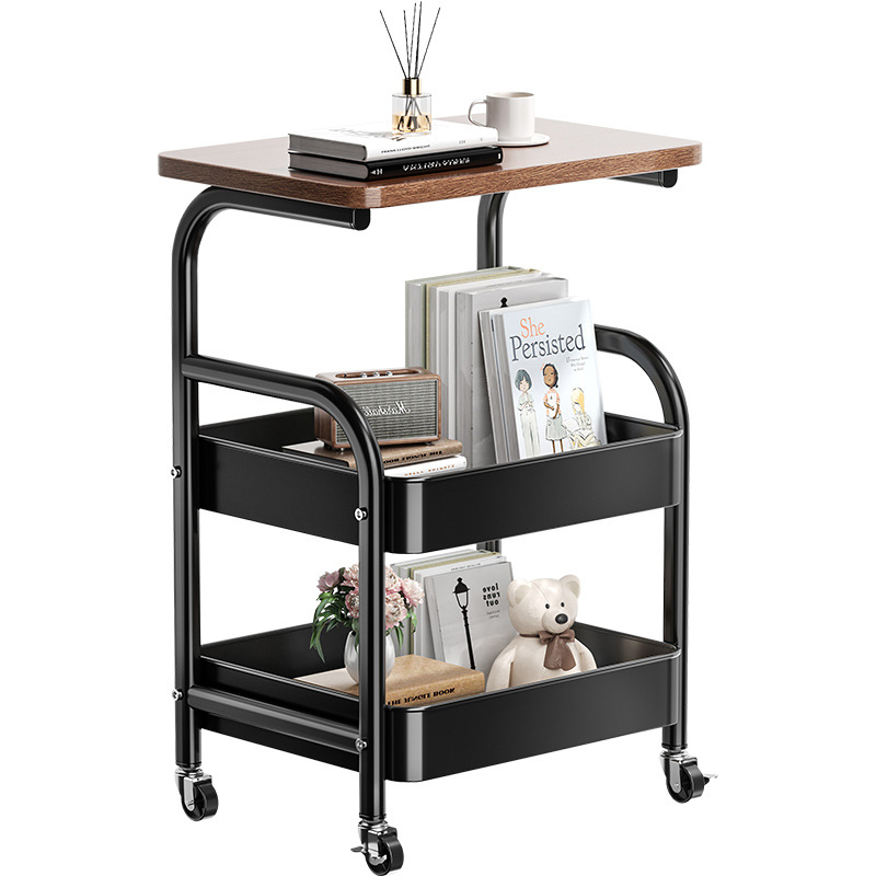 Mažas metalo vežimėlis saugojimui – modernus minimalistinis stilius, daugiafunkcinis, tinkamas voniai