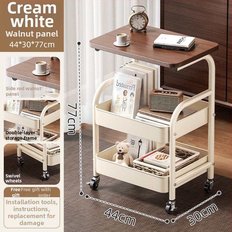 Mažas metalo vežimėlis saugojimui – modernus minimalistinis stilius, daugiafunkcinis, tinkamas voniai