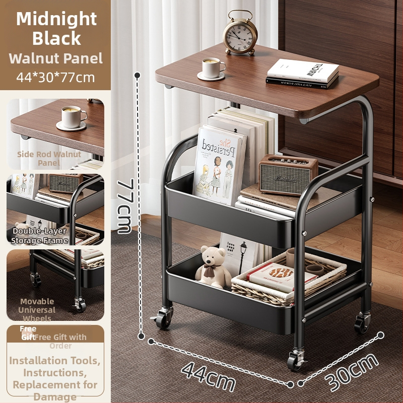 Mažas metalo vežimėlis saugojimui – modernus minimalistinis stilius, daugiafunkcinis, tinkamas voniai