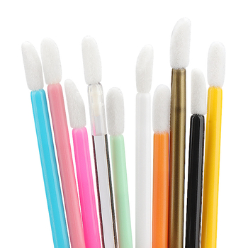 Sminkecset nylon szőrrel, hordó alakú csomagolás, műanyag nyél, hordozható, 100 darabos készlet.