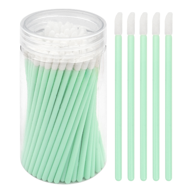 Sminkecset nylon szőrrel, hordó alakú csomagolás, műanyag nyél, hordozható, 100 darabos készlet.