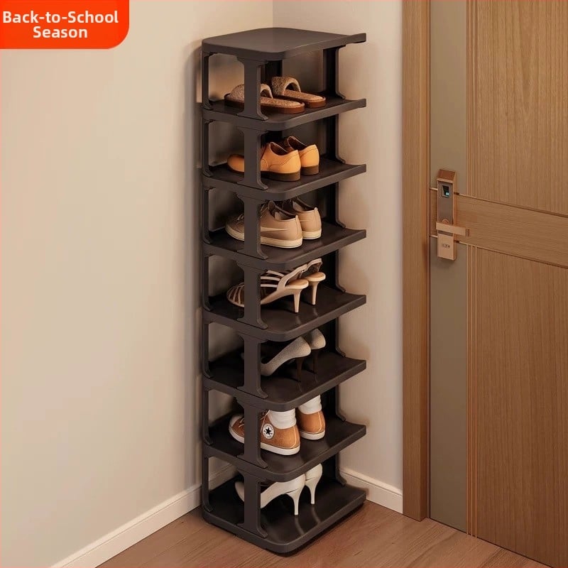 Raft de pantofi vertical din plastic, 9 niveluri, pentru hol – dulap de pantofi casnic, demontabil