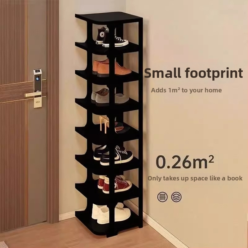 Vertikālais 9 slāņu plastmasas kurpju plaukts pie ieejas – mājas kurpju skapis, demontējams