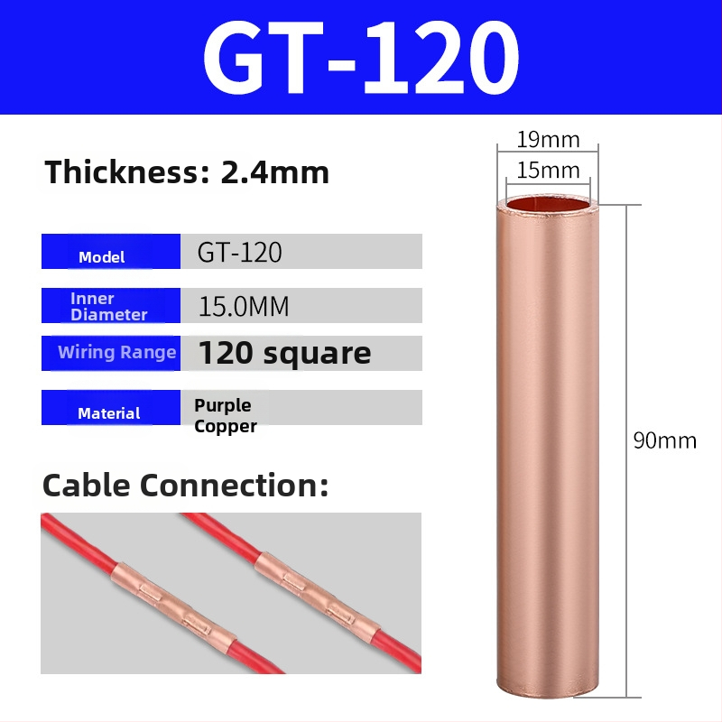 GT vara caurules terminālis, auksta presēšana vadu savienojums, CE sertifikāts, piemērots elektriskajām instalācijām
