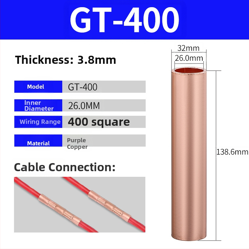 GT vara caurules terminālis, auksta presēšana vadu savienojums, CE sertifikāts, piemērots elektriskajām instalācijām