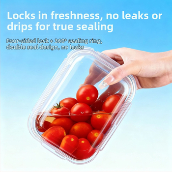 Pietų dėžutė iš borosilikatinio stiklo, tinkama mikrobangų krosnelei, sandari, izoliuota, su dangteliu