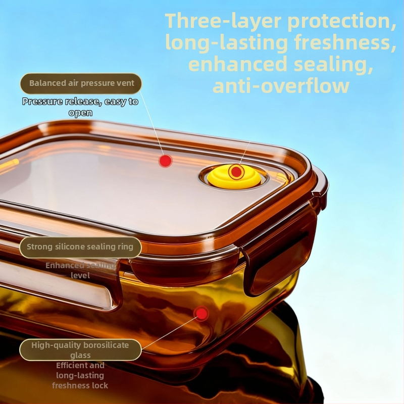 Pusdienu kastīte no borosilikāta stikla, mikroviļņu krāsnij piemērota, gaisa noslēgta, izolēta, ar vāciņu